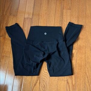 lululemon black Leggings draw string high rise athletica